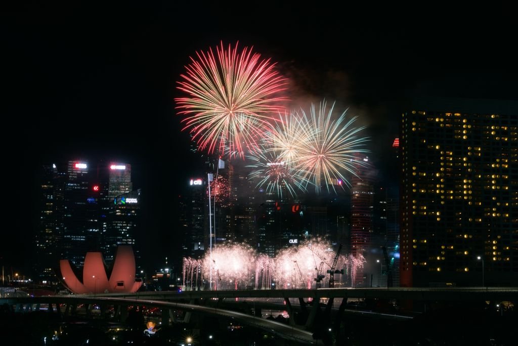 National Day Singapore 2027 fireworks celebration over Marina Bay