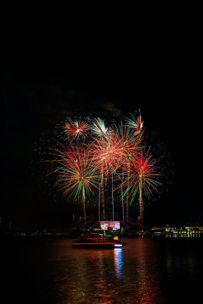 New Year’s Day Singapore fireworks over the waterfront